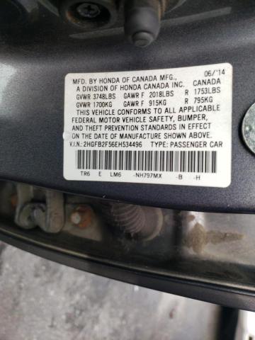 Photo 9 VIN: 2HGFB2F56EH534496 - HONDA CIVIC LX 