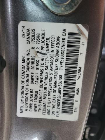 Photo 11 VIN: 2HGFB2F56EH556188 - HONDA CIVIC LX 