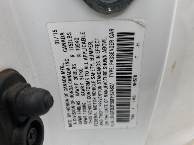 Photo 11 VIN: 2HGFB2F56FH524827 - HONDA CIVIC LX 