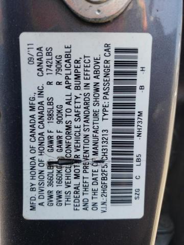 Photo 11 VIN: 2HGFB2F57CH313213 - HONDA CIVIC LX 