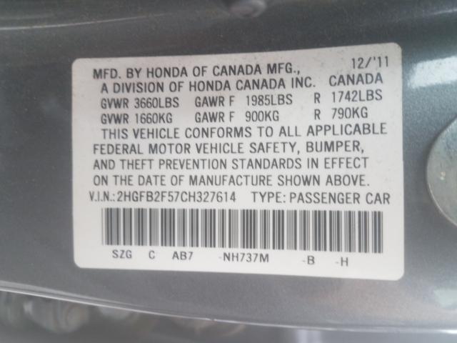 Photo 9 VIN: 2HGFB2F57CH327614 - HONDA CIVIC LX 