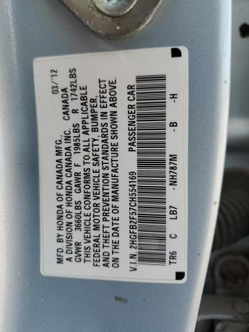 Photo 11 VIN: 2HGFB2F57CH554169 - HONDA CIVIC LX 