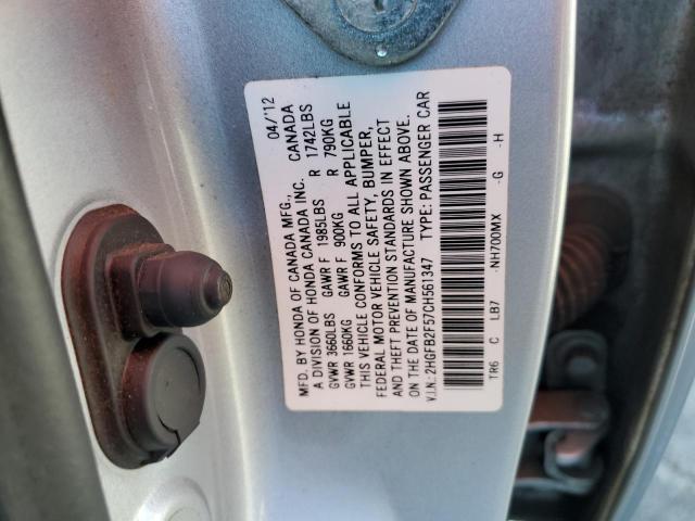 Photo 9 VIN: 2HGFB2F57CH561347 - HONDA CIVIC LX 