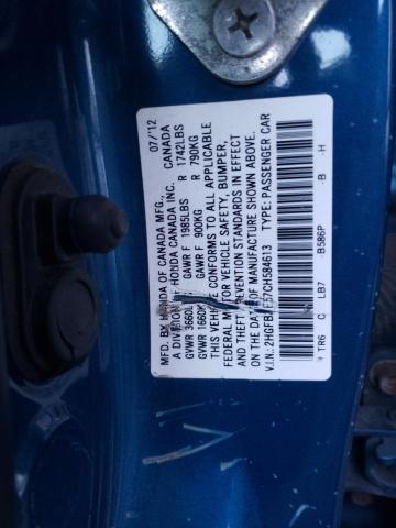 Photo 11 VIN: 2HGFB2F57CH584613 - HONDA CIVIC LX 