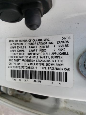 Photo 9 VIN: 2HGFB2F57DH550673 - HONDA CIVIC LX 