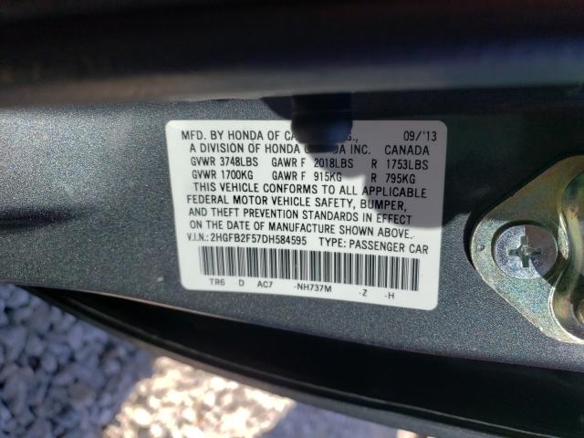 Photo 9 VIN: 2HGFB2F57DH584595 - HONDA CIVIC LX 