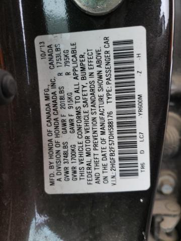 Photo 9 VIN: 2HGFB2F57DH588176 - HONDA CIVIC LX 