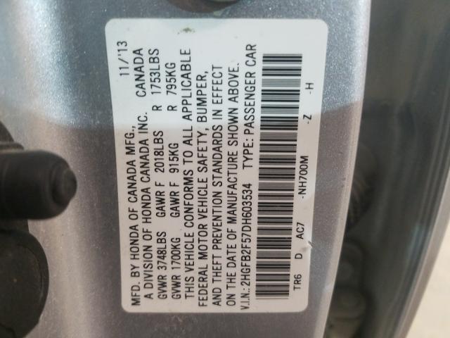 Photo 9 VIN: 2HGFB2F57DH603534 - HONDA CIVIC LX 