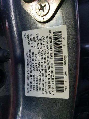 Photo 9 VIN: 2HGFB2F57FH511908 - HONDA CIVIC LX 