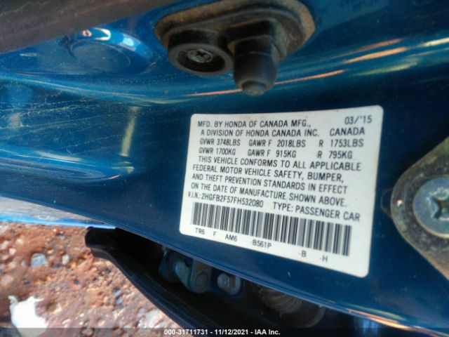 Photo 8 VIN: 2HGFB2F57FH532080 - HONDA CIVIC SEDAN 