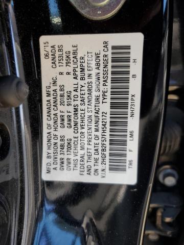 Photo 12 VIN: 2HGFB2F57FH542172 - HONDA CIVIC LX 