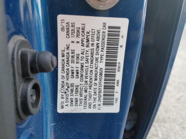 Photo 11 VIN: 2HGFB2F57FH558629 - HONDA CIVIC 