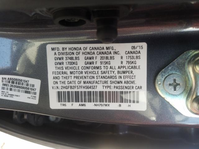 Photo 9 VIN: 2HGFB2F57FH564527 - HONDA CIVIC LX 