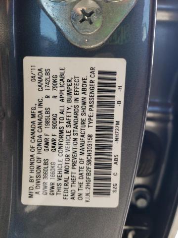 Photo 11 VIN: 2HGFB2F58CH303158 - HONDA CIVIC 