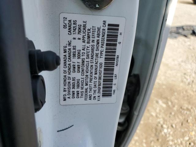 Photo 11 VIN: 2HGFB2F58CH571630 - HONDA CIVIC LX 