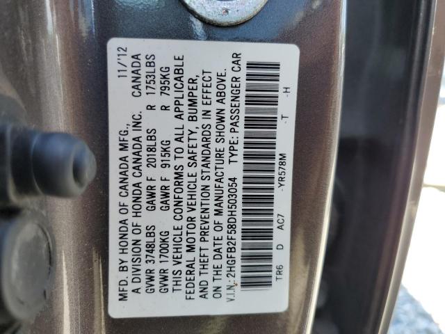 Photo 9 VIN: 2HGFB2F58DH503054 - HONDA CIVIC LX 