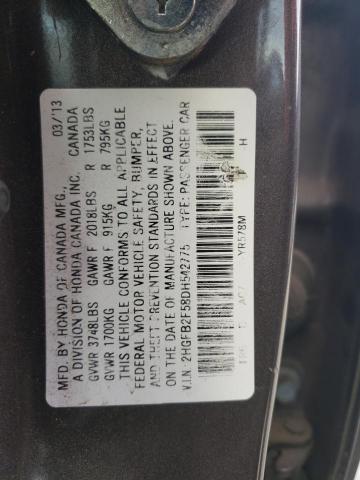 Photo 11 VIN: 2HGFB2F58DH542775 - HONDA CIVIC LX 