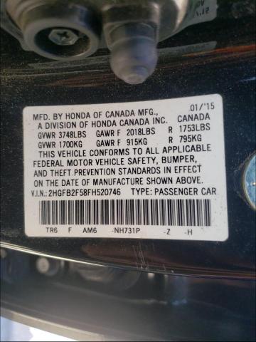 Photo 9 VIN: 2HGFB2F58FH520746 - HONDA CIVIC LX 