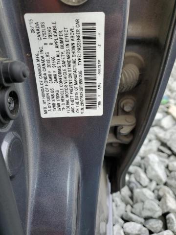 Photo 9 VIN: 2HGFB2F58FH551236 - HONDA CIVIC LX 