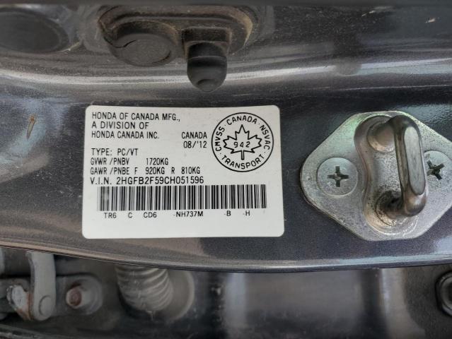 Photo 12 VIN: 2HGFB2F59CH051596 - HONDA CIVIC LX 