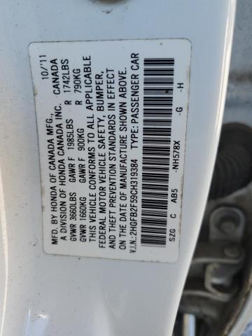 Photo 11 VIN: 2HGFB2F59CH319384 - HONDA CIVIC 