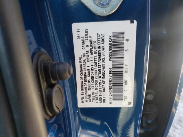 Photo 11 VIN: 2HGFB2F59CH511064 - HONDA CIVIC 