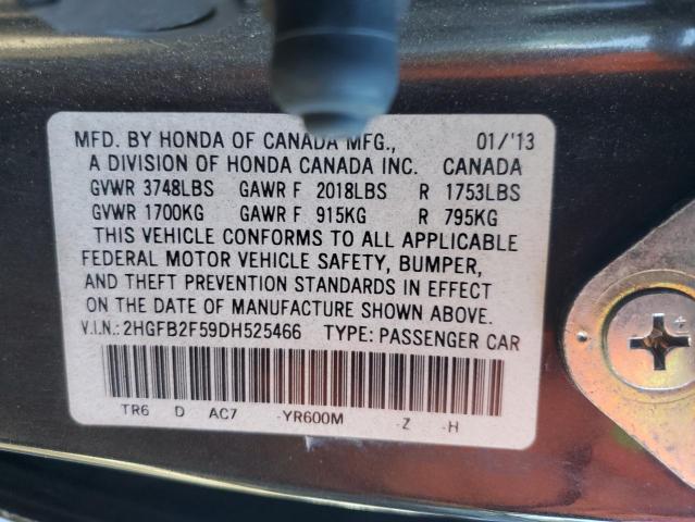 Photo 11 VIN: 2HGFB2F59DH525466 - HONDA CIVIC LX 