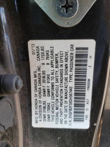 Photo 12 VIN: 2HGFB2F59DH567443 - HONDA CIVIC LX 