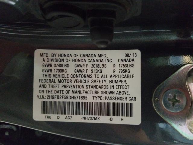 Photo 9 VIN: 2HGFB2F59DH571895 - HONDA CIVIC LX 