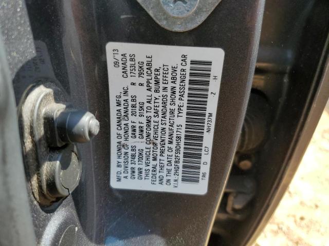 Photo 11 VIN: 2HGFB2F59DH581715 - HONDA CIVIC 