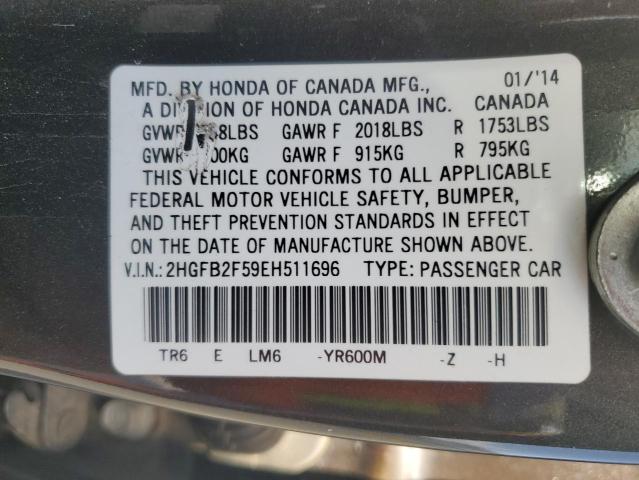 Photo 11 VIN: 2HGFB2F59EH511696 - HONDA CIVIC LX 