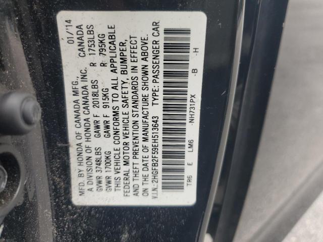 Photo 11 VIN: 2HGFB2F59EH513643 - HONDA CIVIC LX 