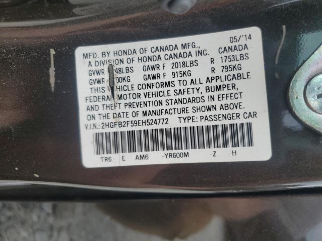 Photo 11 VIN: 2HGFB2F59EH524772 - HONDA CIVIC 