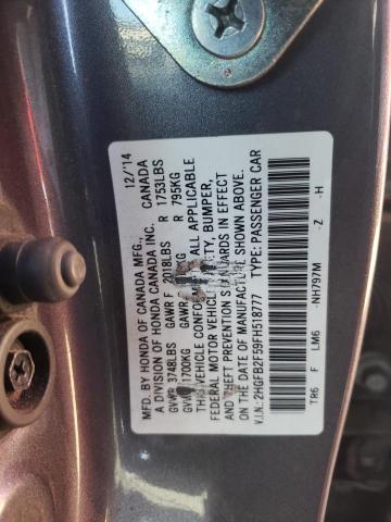 Photo 9 VIN: 2HGFB2F59FH518777 - HONDA CIVIC LX 