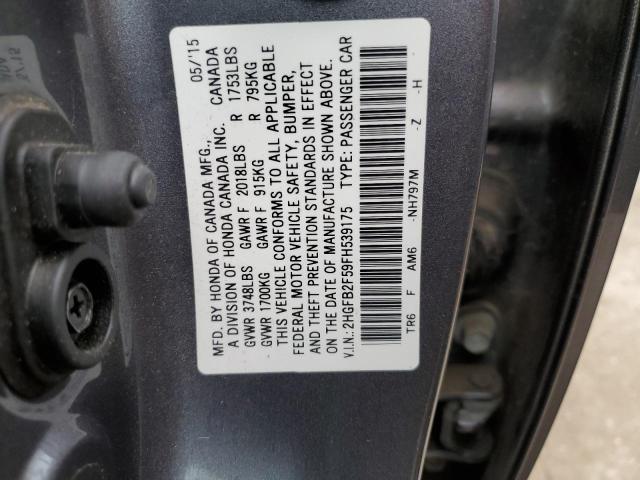 Photo 11 VIN: 2HGFB2F59FH539175 - HONDA CIVIC LX 