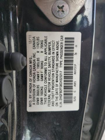 Photo 11 VIN: 2HGFB2F5XCH323217 - HONDA CIVIC 