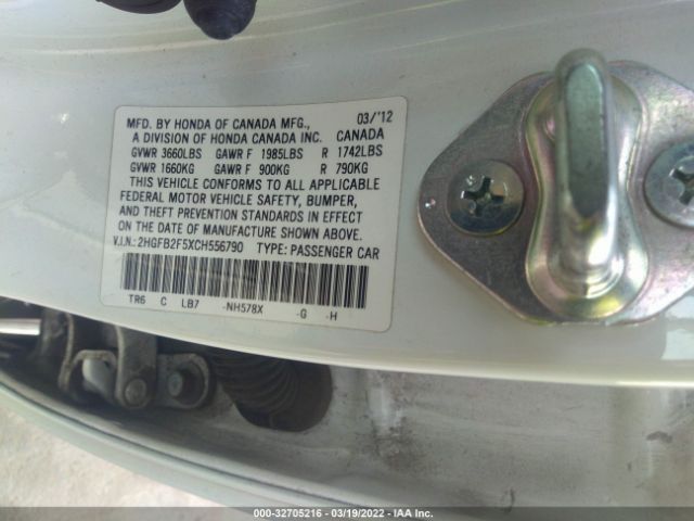 Photo 8 VIN: 2HGFB2F5XCH556790 - HONDA CIVIC SDN 