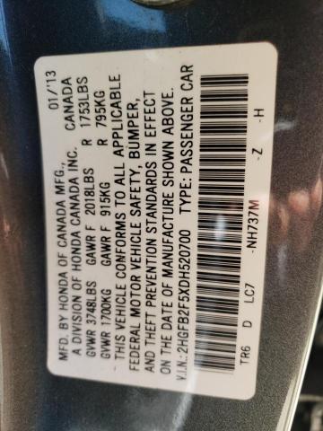 Photo 11 VIN: 2HGFB2F5XDH520700 - HONDA CIVIC LX 