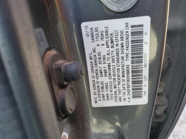 Photo 11 VIN: 2HGFB2F5XDH568343 - HONDA CIVIC LX 