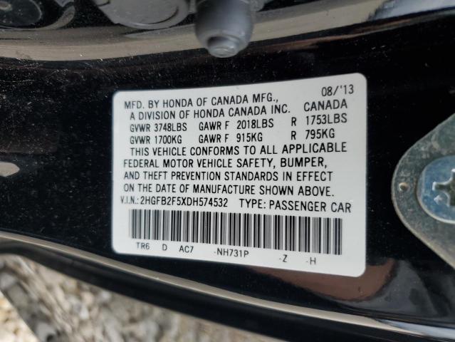 Photo 11 VIN: 2HGFB2F5XDH574532 - HONDA CIVIC 