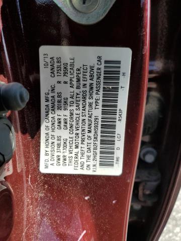 Photo 11 VIN: 2HGFB2F5XDH593291 - HONDA CIVIC LX 