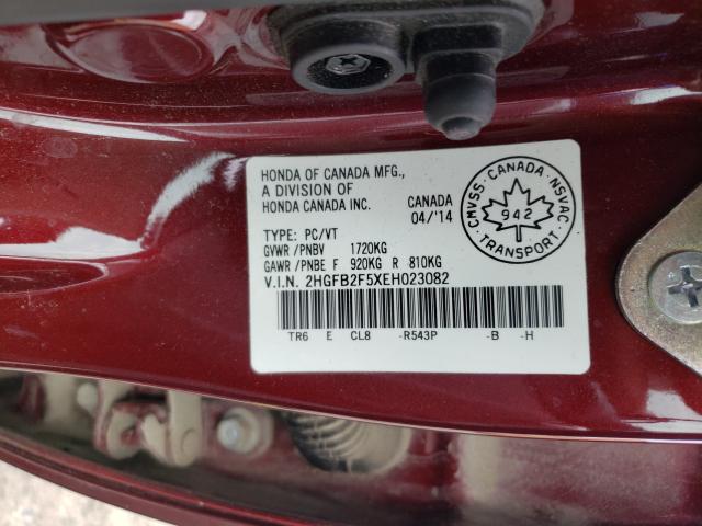 Photo 9 VIN: 2HGFB2F5XEH023082 - HONDA CIVIC LX 