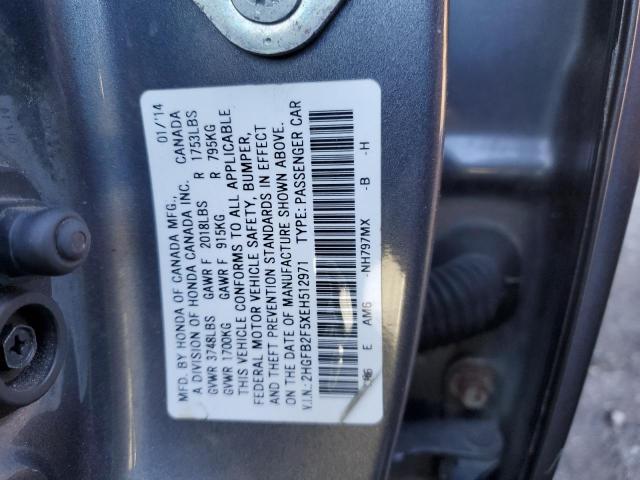 Photo 12 VIN: 2HGFB2F5XEH512971 - HONDA CIVIC LX 