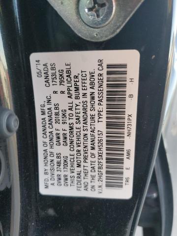 Photo 11 VIN: 2HGFB2F5XEH526157 - HONDA CIVIC LX 