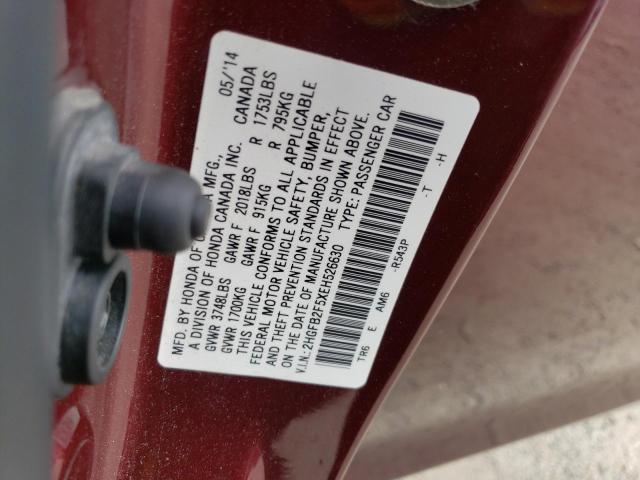 Photo 11 VIN: 2HGFB2F5XEH526630 - HONDA CIVIC LX 