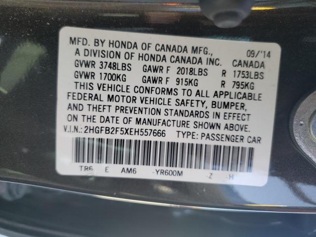 Photo 12 VIN: 2HGFB2F5XEH557666 - HONDA CIVIC 