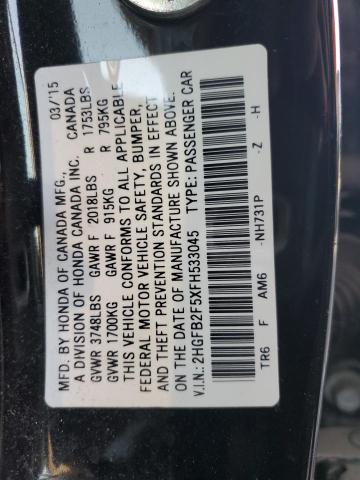 Photo 12 VIN: 2HGFB2F5XFH533045 - HONDA CIVIC 