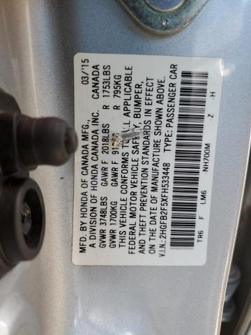 Photo 11 VIN: 2HGFB2F5XFH533448 - HONDA CIVIC LX 