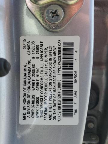 Photo 12 VIN: 2HGFB2F5XFH538813 - HONDA CIVIC LX 