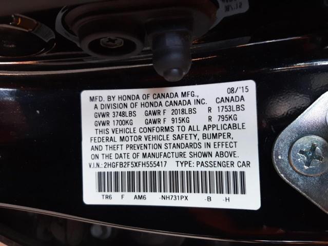 Photo 9 VIN: 2HGFB2F5XFH555417 - HONDA CIVIC LX 